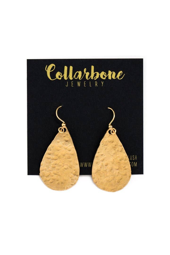 Collarbone Jewelry - Wholesale Dangle Earrings - Medium Solid Tear Drop Earrings1