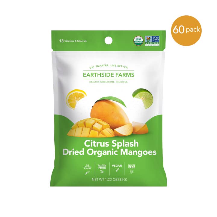 Citrus Splash Dried Fruit Dried Organic Mangoes, 1.23oz for wholesale by Earthside Farms
