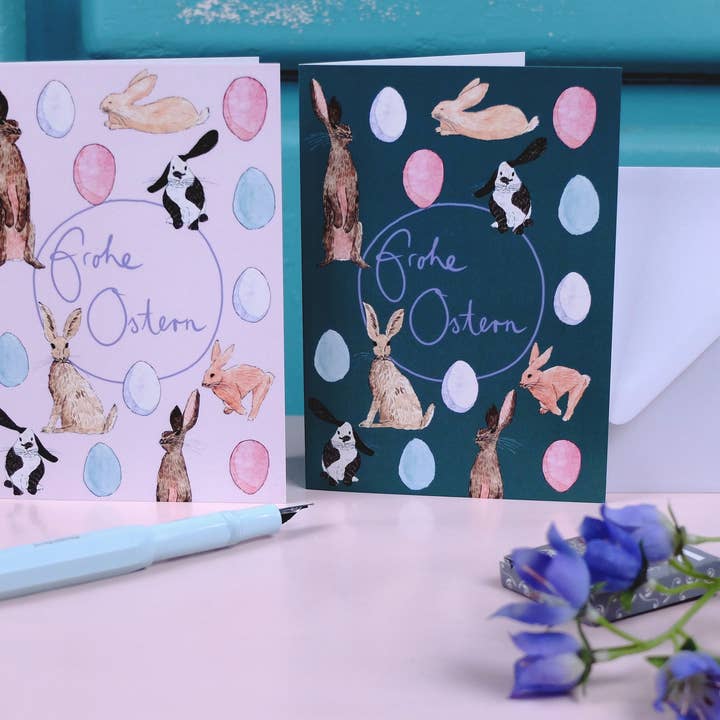 Greeting card A6 Easter bunnies for wholesale by Wonder Of Today