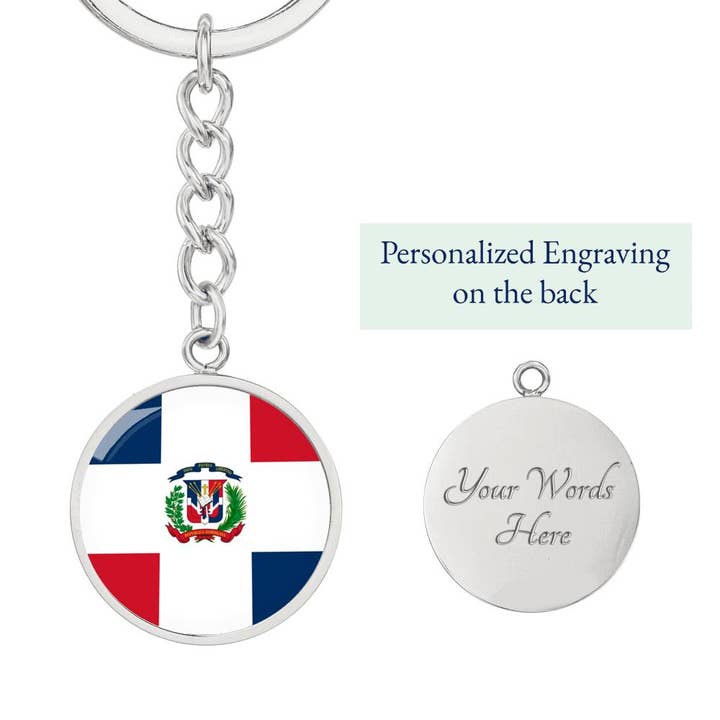 Unique Gifts Store - Wholesale Keychain - Unisex - Dominican Flag - Luxury Keychain