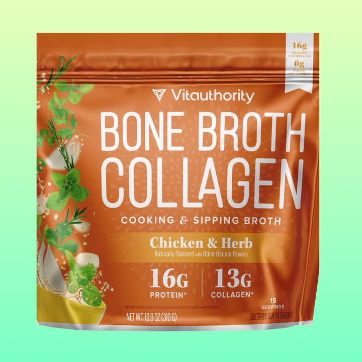 High-Protein Bone Broth Collagen Powder: Chicken & Herb for wholesale by Vitauthority