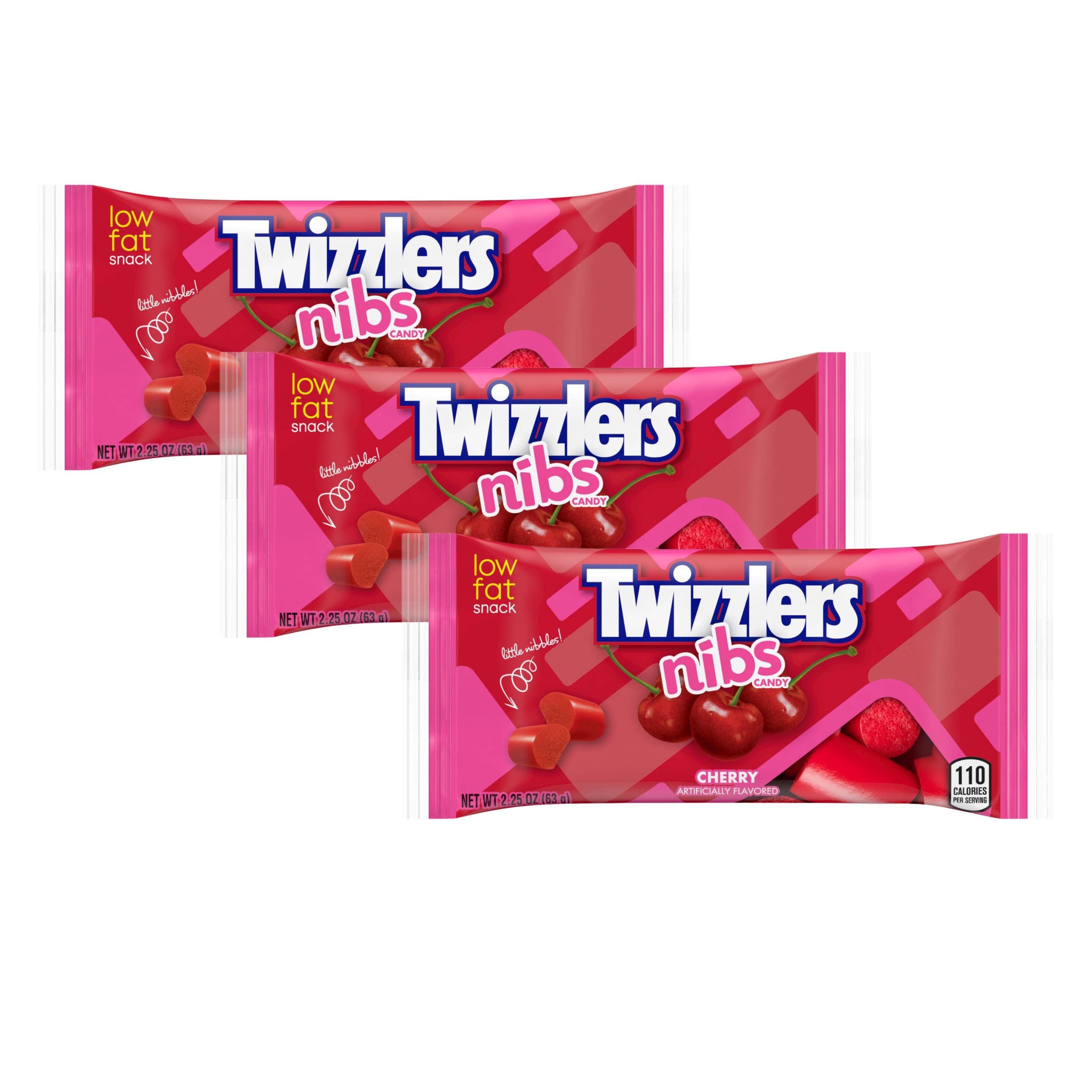 Candy In Bulk - Wholesale Licorice - Twizzlers Nibs Cherry Licorice Style Chewy Candy – 2.25 oz Bag0