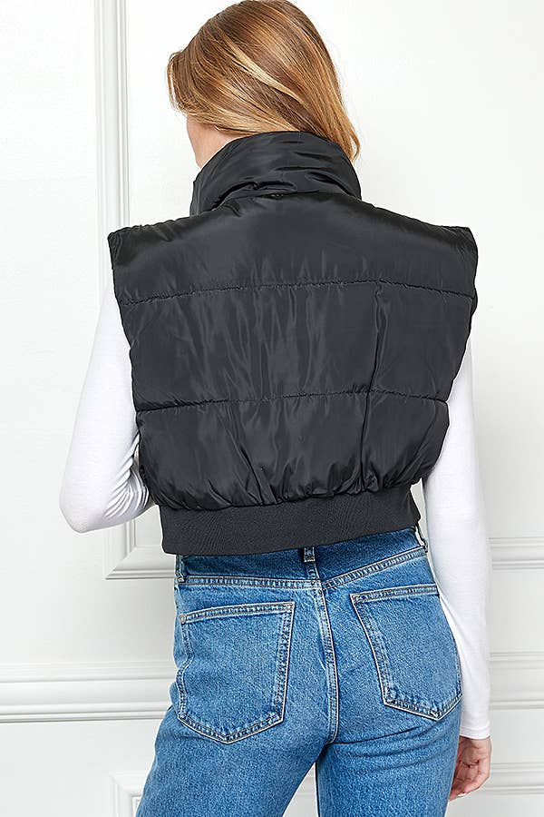 Veracci - Venta al por mayor Chaleco de abrigo - Mujer - Chaleco acolchado corto con cintura elástica15