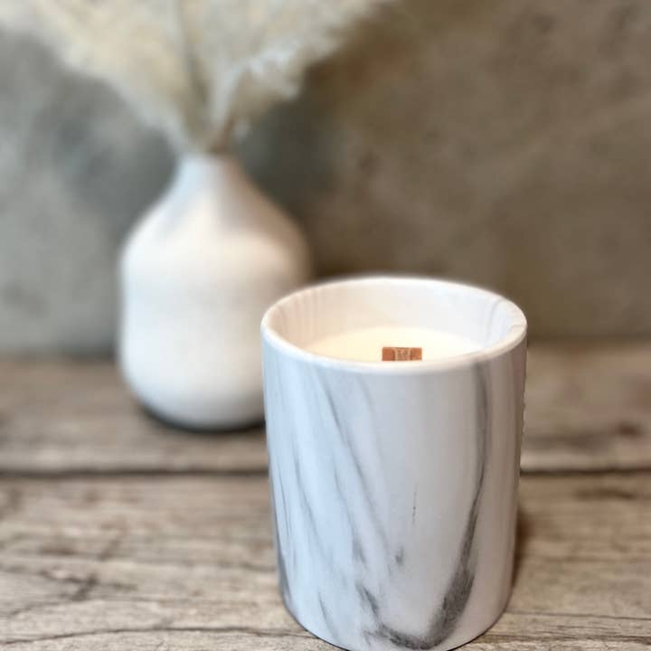 The Sacred Wild Candle Co - Wholesale Jar/Filled Candle - Biophilia: White Marble + Pure Fresh Air Scented Candle3