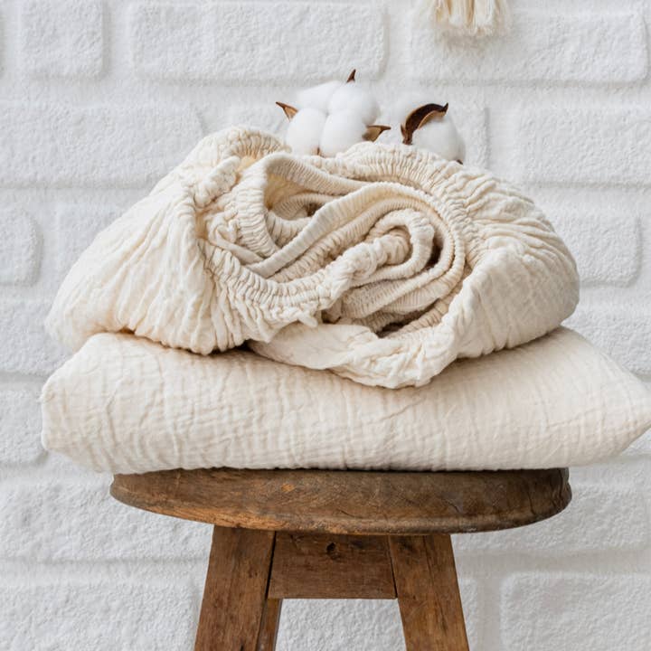 Naturloom - Wholesale Fitted Sheet - GOTS Certified Organic Muslin Fitted Sheet – Soft, Breathable, Hypoallergenic Bedding8