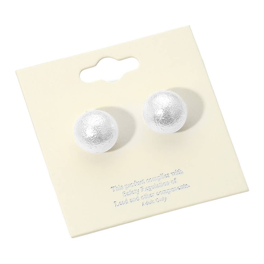 Sensibling Corp. - Wholesale Stud/Post Earrings - 12Pairs - Textured Pearl Stud Earrings4