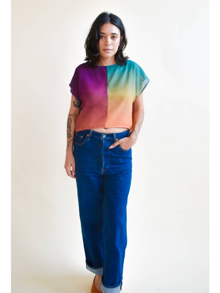 Altar - Wholesale Blouse - Women's - OOAK Fox Crop in Sunset7