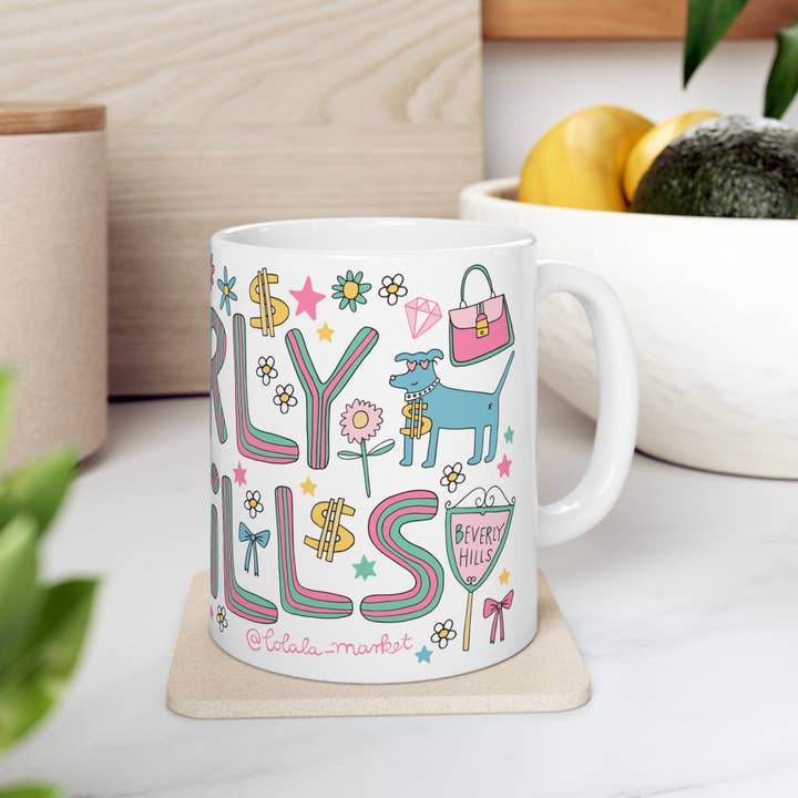 LOLALA - Your California Happiness Market 💛 - Wholesale Coffee Mug - Beverly Hills - Coffee Mug (11oz)