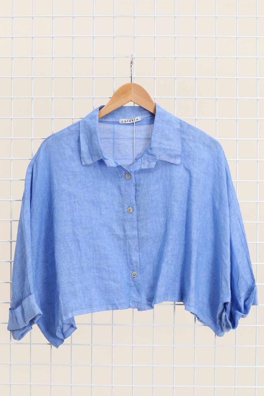 la maison des fibres naturelles - Wholesale Button Down Shirt - Women's - Linen crop shirt 83263 100% linen29