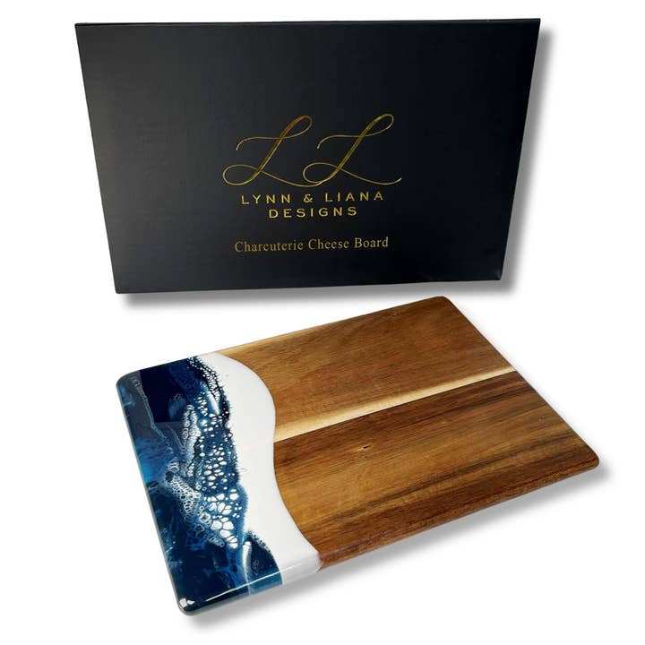 Lynn & Liana Designs - Wholesale Cheese Board - Wood and Resin Date Night Cheese Board / Charcuterie Board