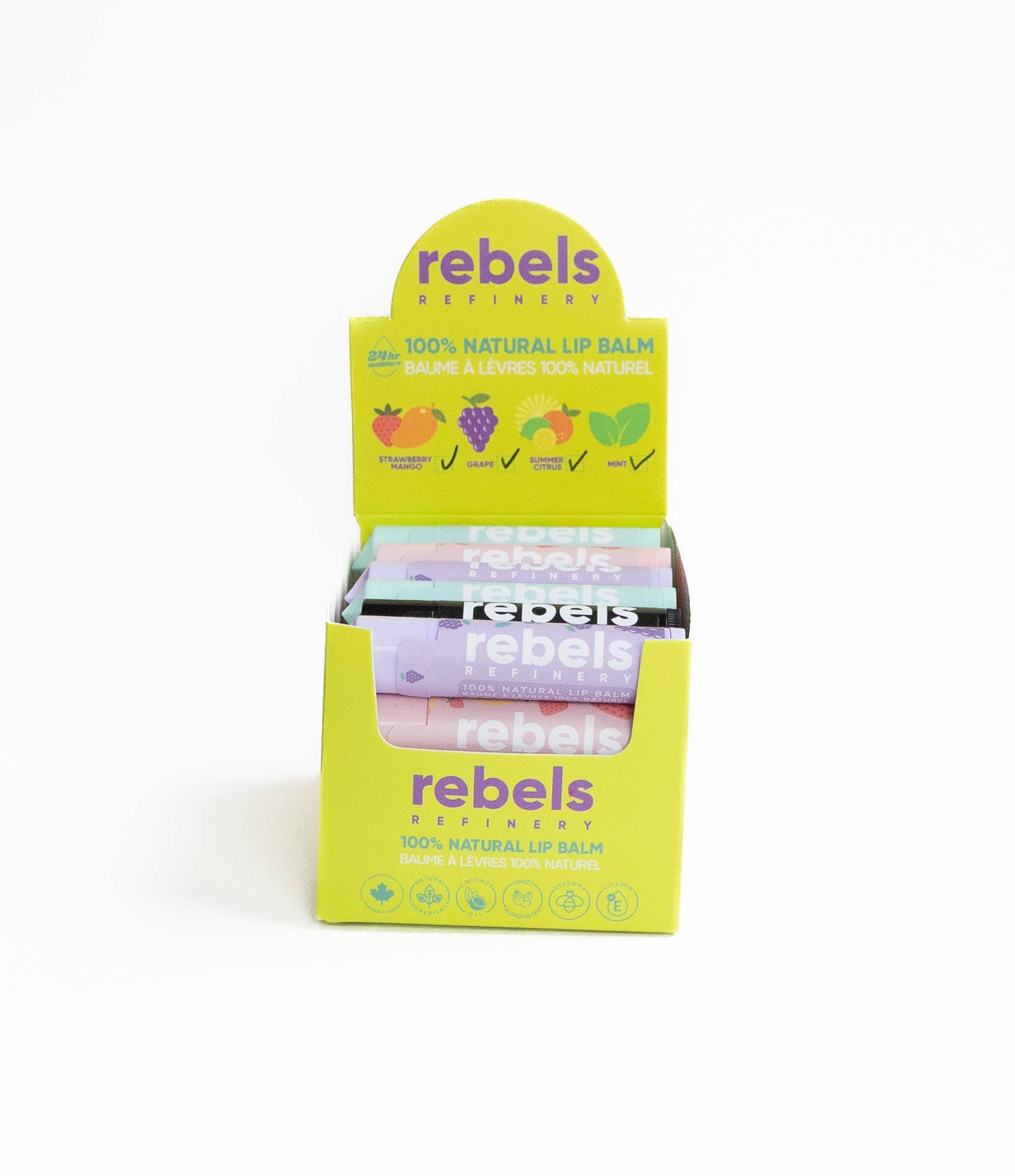 Rebels Refinery - Wholesale Lip Balm Set - 24 Pack Stick Lip Balm + Display9