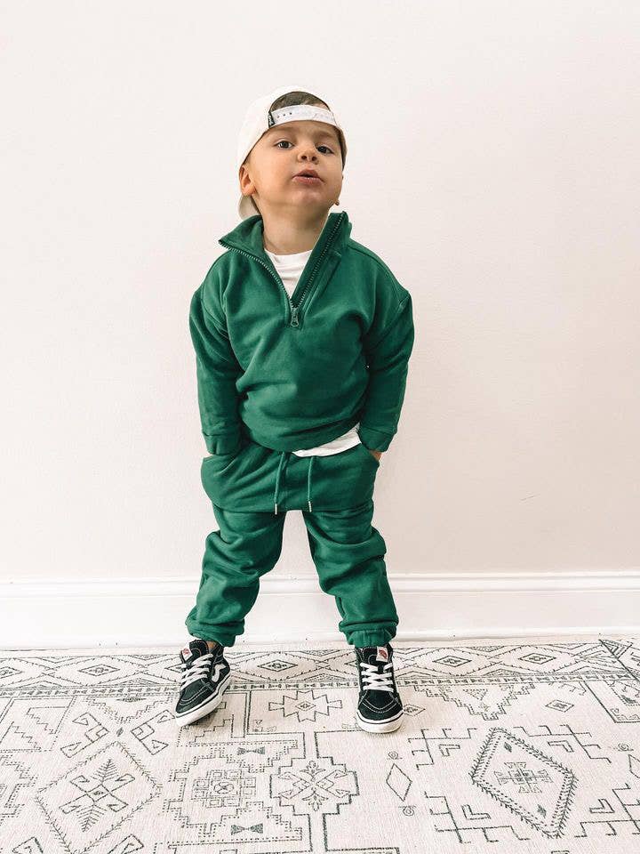 Fleece Sweatsuit Set in Emerald for wholesale on Faire9