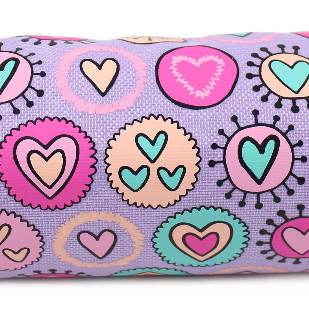 Powell Creative Products Ltd – wholesale Pencil case/pouch – Pencil Case For Girls and Kids Hearts Lilac Pencil Barrel4