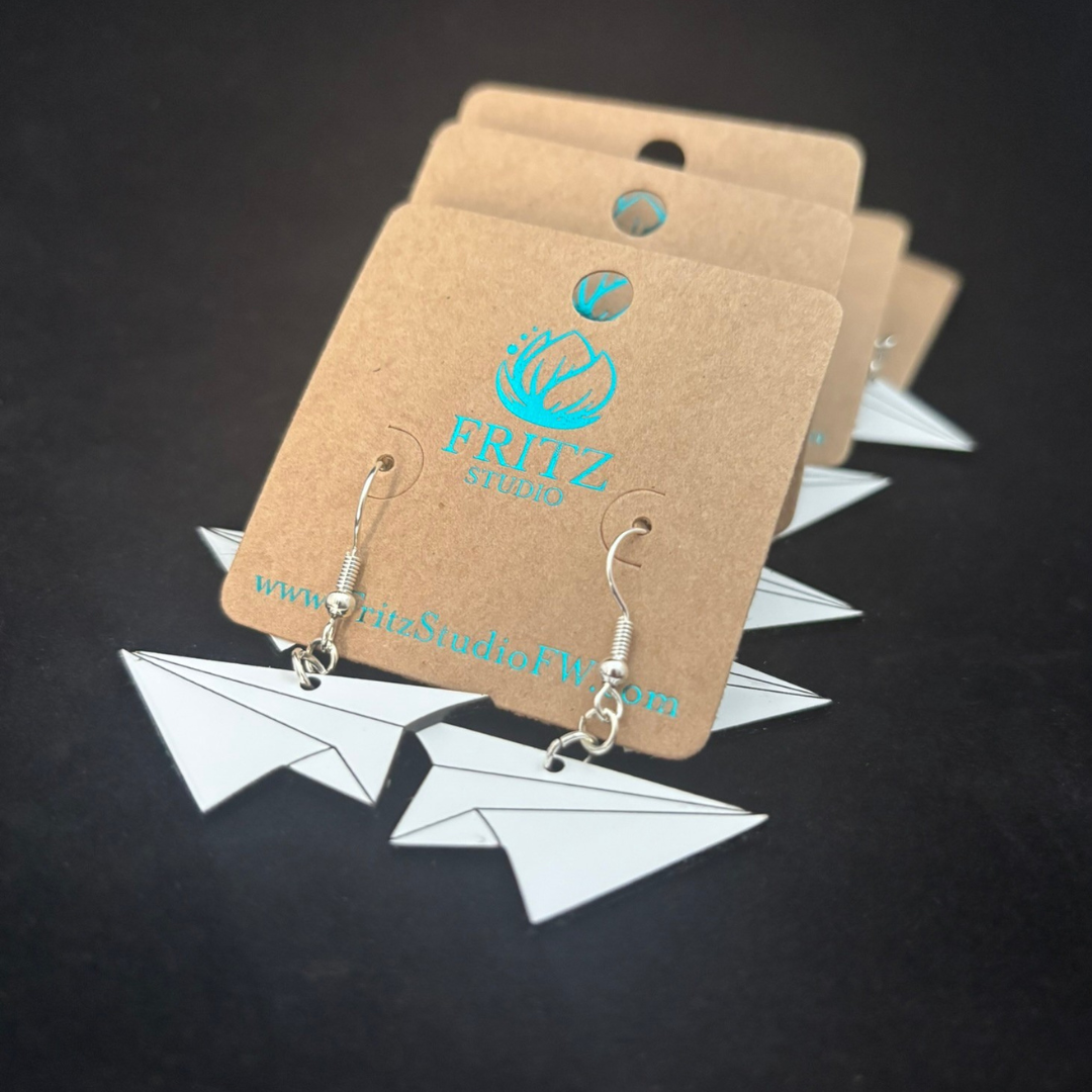 Fritz Studio - Wholesale Dangle Earrings - Daydream Paper Wishes – Paper Airplane Dangle Earrings2