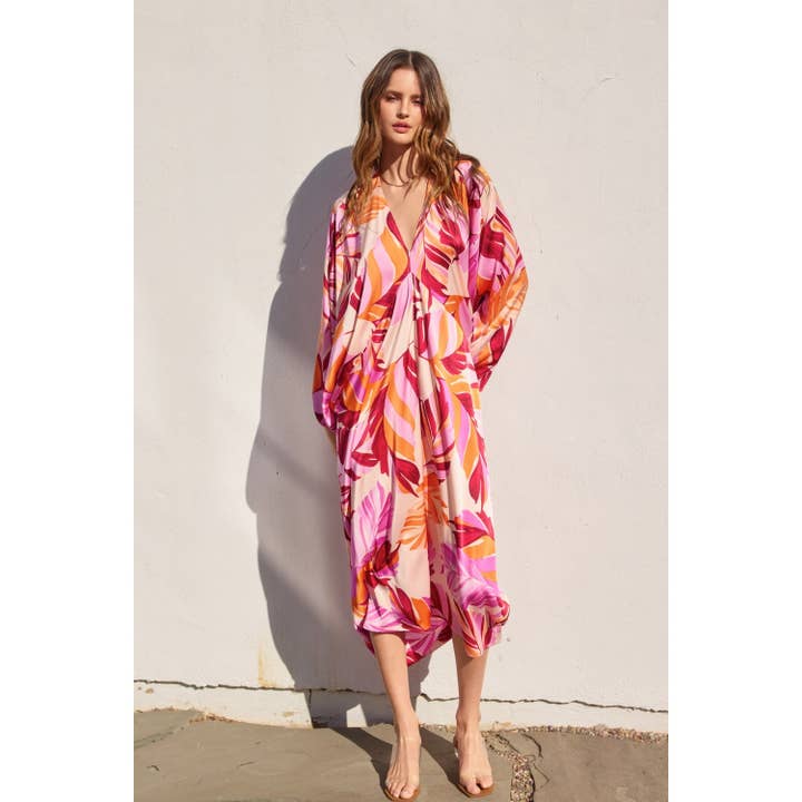 BELLFLOWER GLOW Berry Kiss Maxi Kaftan Dress for wholesale on Faire