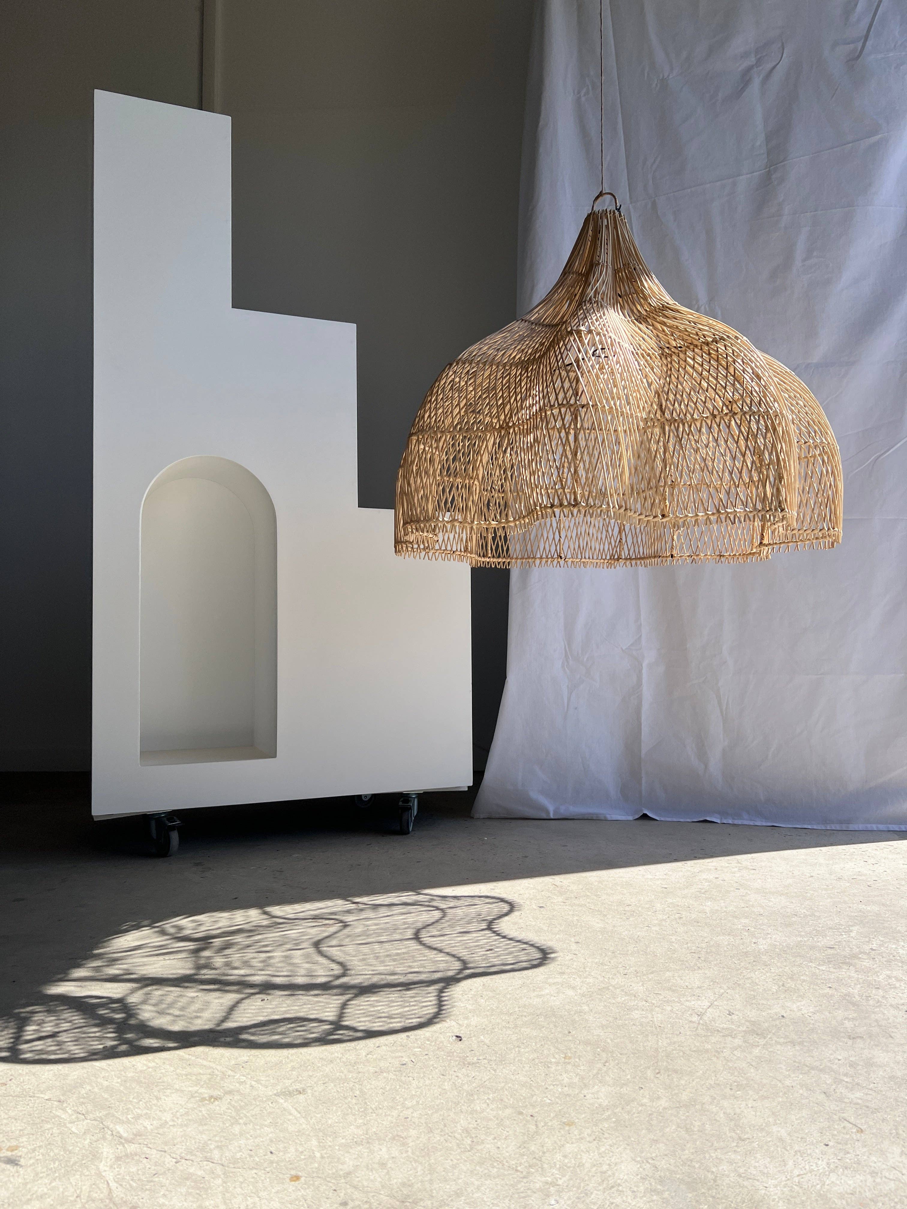 Office Objets - Wholesale Chandelier/Hanging Light - Pendant light, flower-shaped rattan fixture, tulip, corolla H:80cm D80cm29