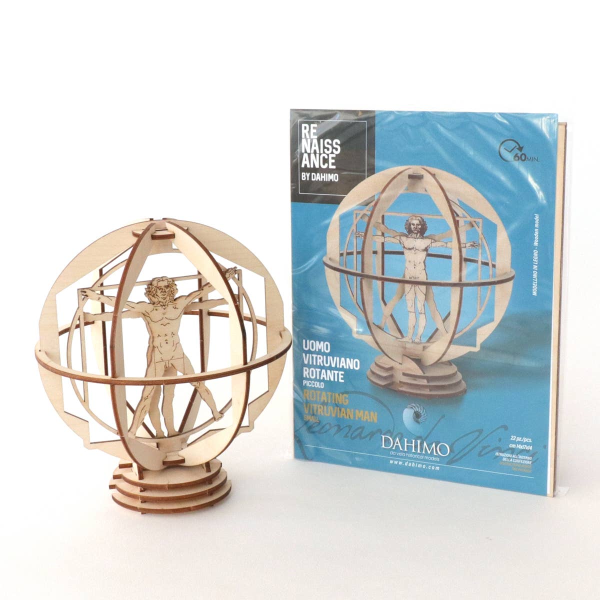Dahimo - Wholesale DIY Craft Kit - Da Vinci Small Rotating Vitruvian Man-Hist. Wooden Model Kit4