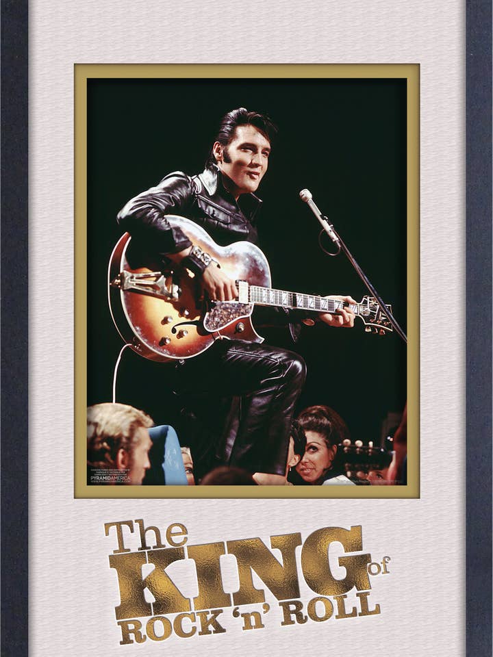 Elvis- King of Rock and Roll 11x17 Faux Matte Plexi Frame for wholesale by Pyramid America