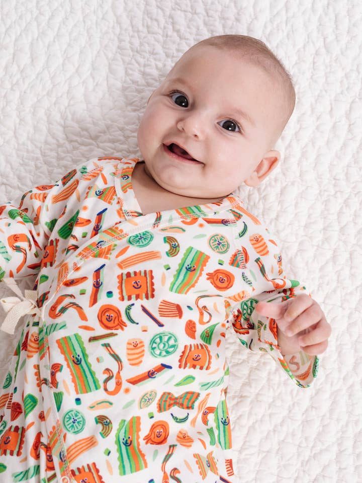 Pasta Festa Baby Kimono Onesie for wholesale by Dodo Banana