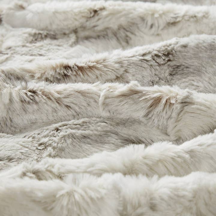 Olliix - Wholesale Throw Blanket - Faux Fur Oversized 60x70" Marble Throw Blanket, Natural2