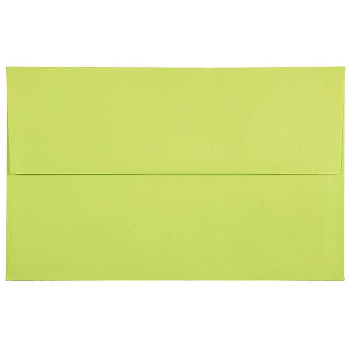 A10 Invitation Envelopes, 6 x 9.5, Ultra Lime Green, 1000 for wholesale by JAM PAPER