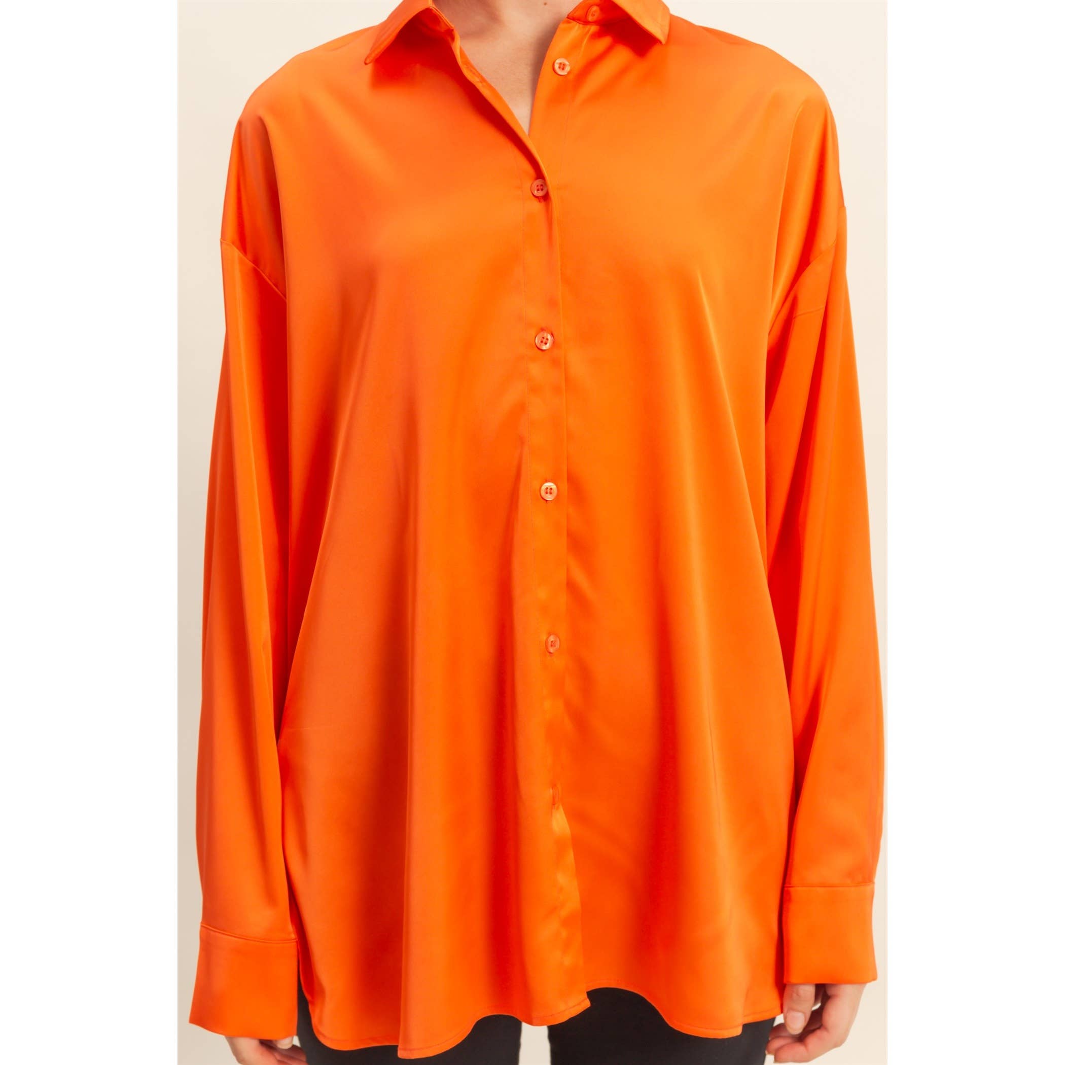 HYFVE - Venta al por mayor Blusa - Mujer - Camisa de satén de manga larga y corte holgado7