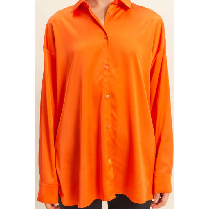 HYFVE - Wholesale Blouse - Women's - Long Sleeve Oversized Satin Shirt7