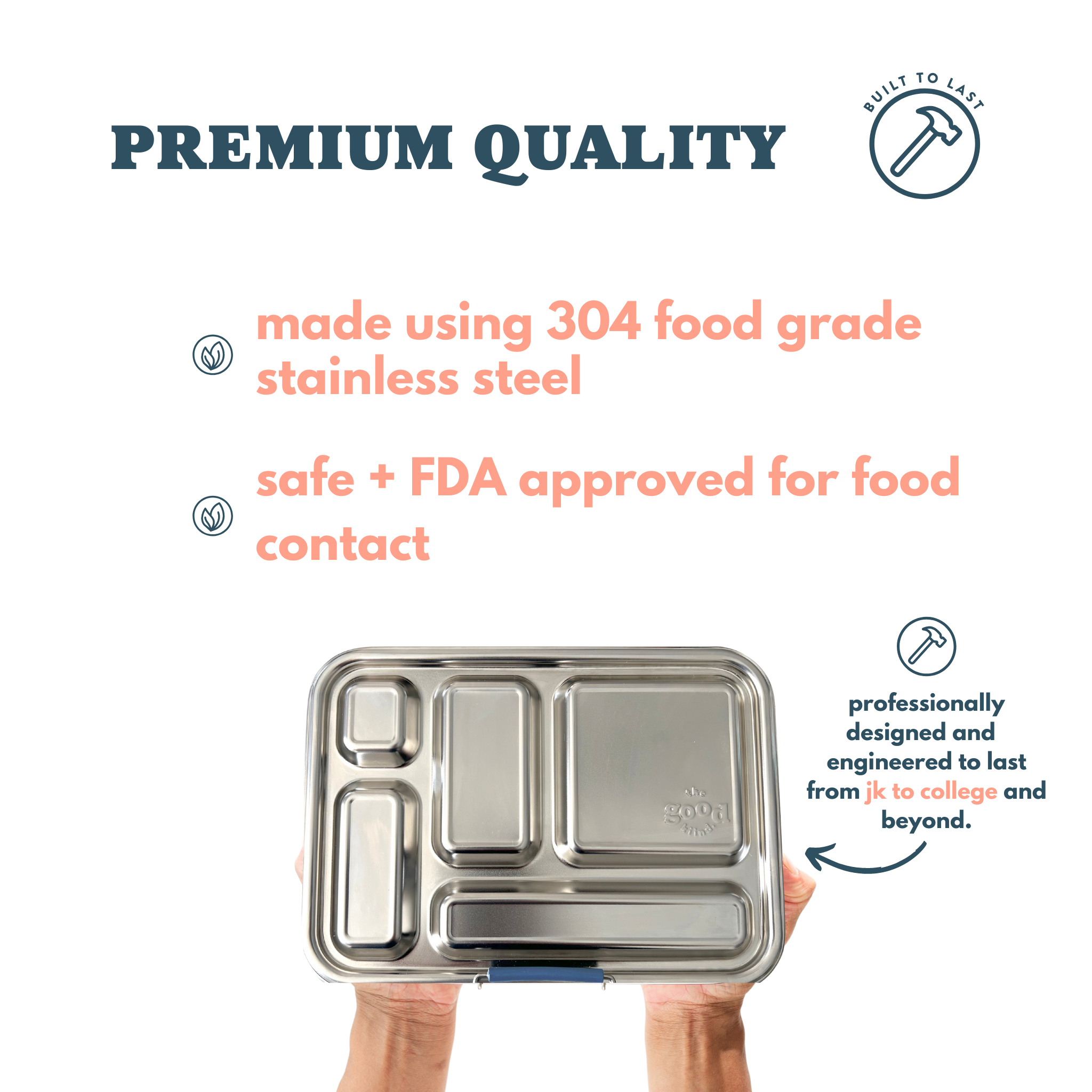 The Good Kiind - Wholesale Lunch Bag/Box - Kids - Kids Stainless Steel lunch box bento: Product Sample Box7