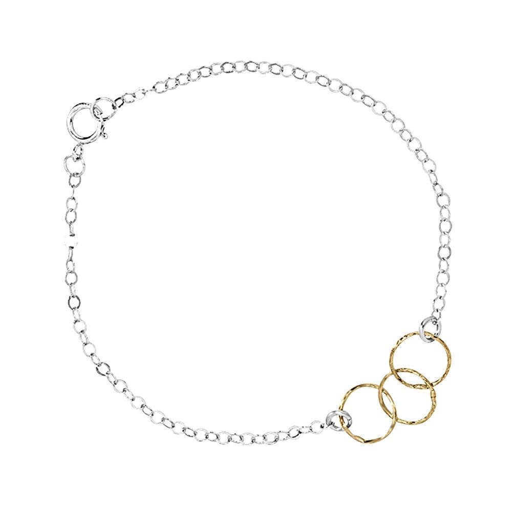 Ofina Jewelry - Wholesale Link & Chain Bracelet - Tiny Triple Diamond Cut Circles Bracelet5