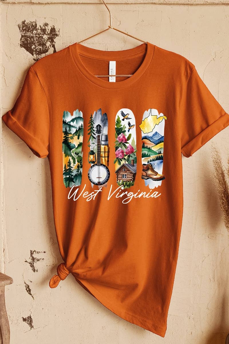 COLORBEAR - Wholesale T-Shirt (Graphic) - Women's - West Virginia State Brushstroke Graphic Tee7