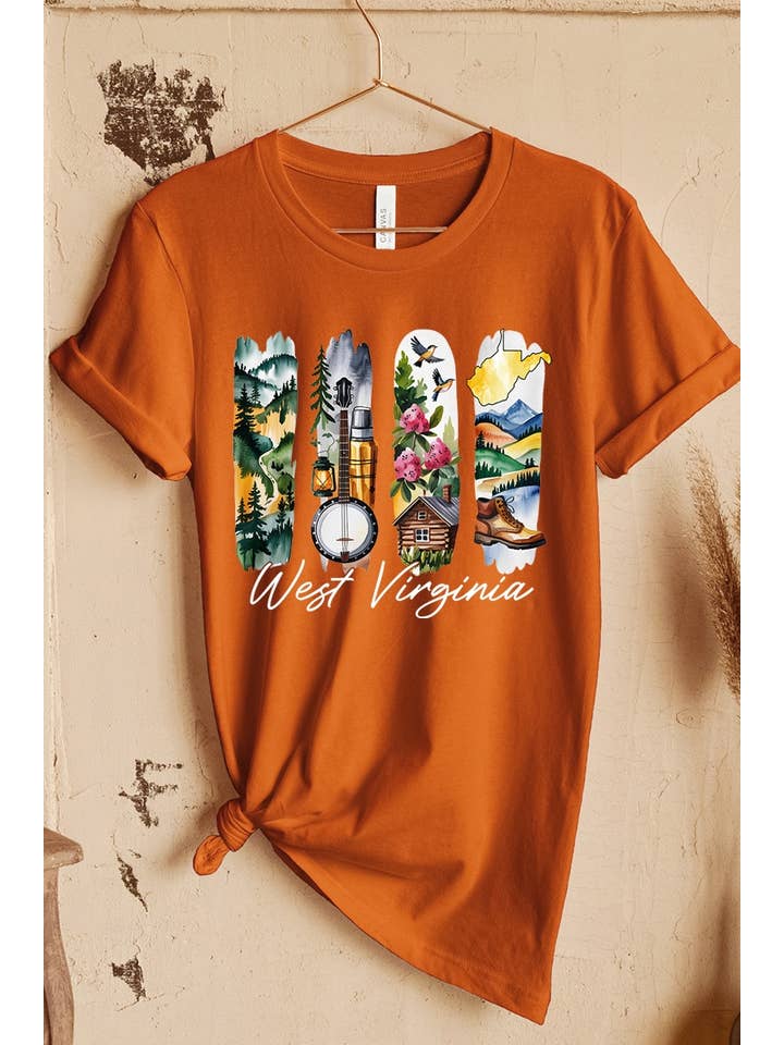 COLORBEAR - Wholesale T-Shirt (Graphic) - Women's - West Virginia State Brushstroke Graphic Tee7