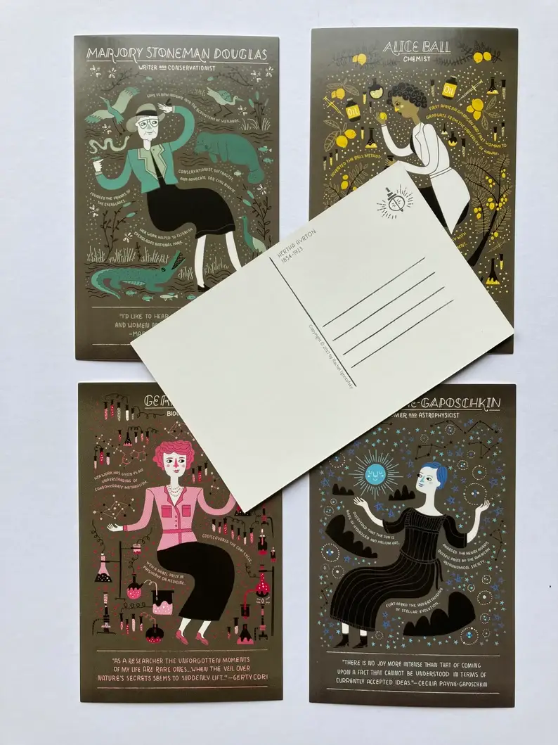 Magnifique Hearts - Wholesale Postcard - Women in Science Postcards, STEM, Inspirational, 4.5X6.61