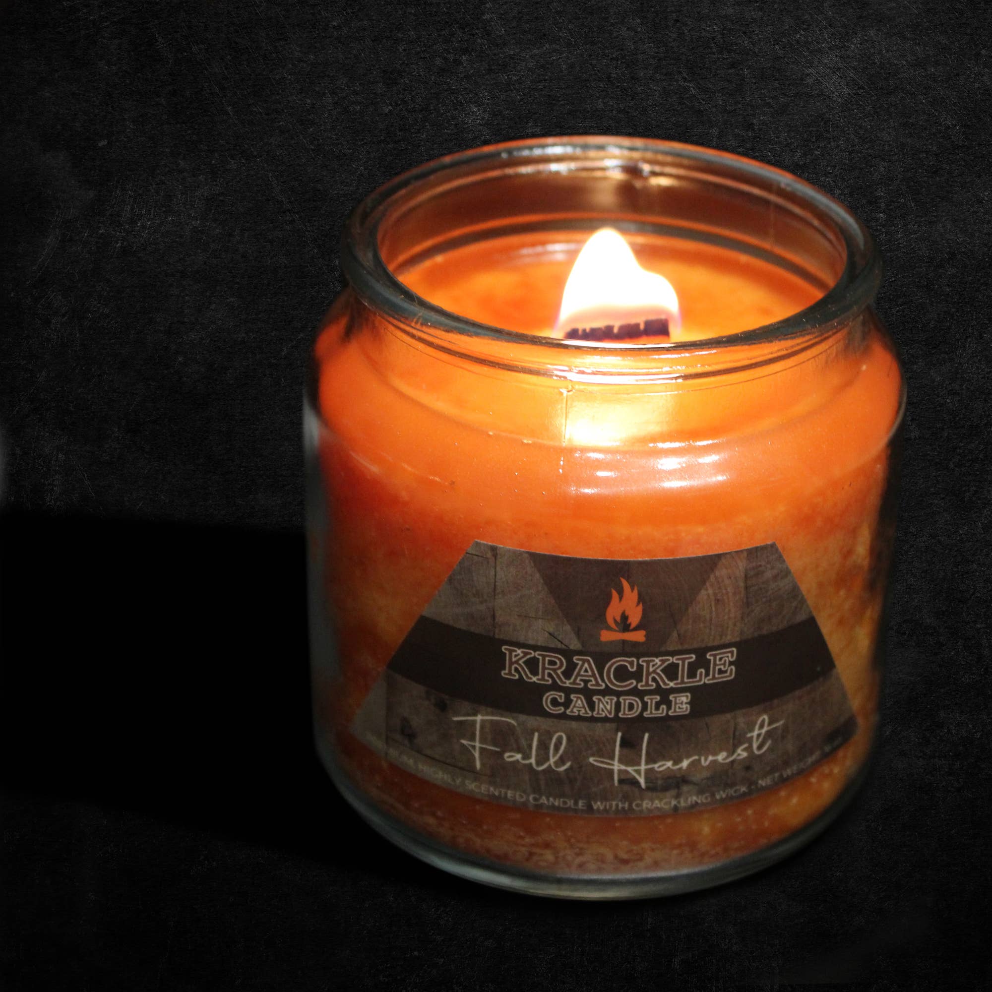 Krackle Candle - Wholesale Jar/Filled Candle - Fall Harvest Krackle Candle - 16 oz1