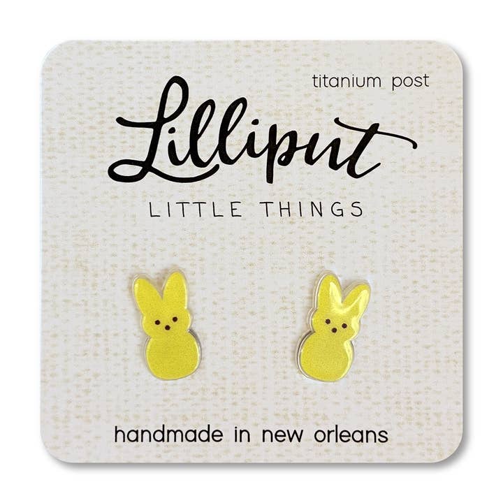 Lilliput Little Things - Wholesale Stud/Post Earrings - Marshmallow Easter Bunny Earrings // Easter Earrings1