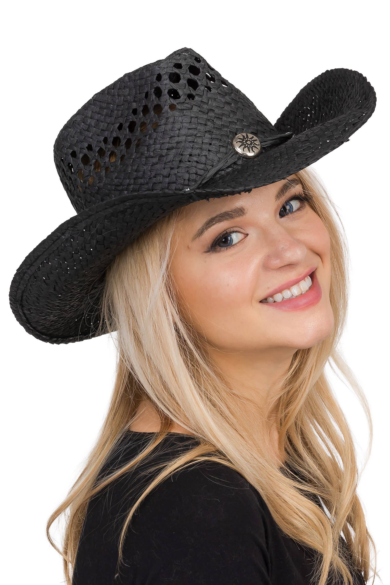 Cap Zone - Wholesale Cowboy Hat - Women's - Coastal Medallion Vented Straw Cowboy Hat3
