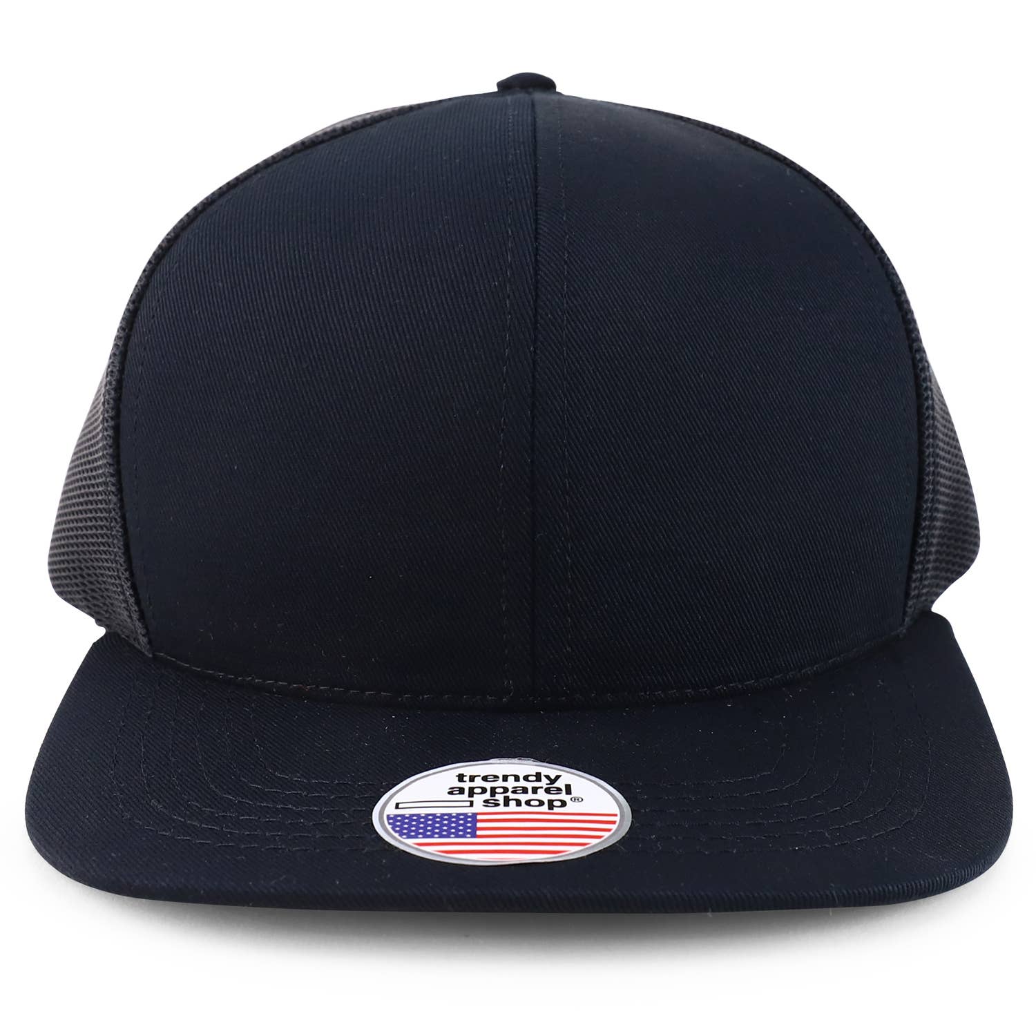 Trendy Apparel Shop - Wholesale Snapback pet - Uniseks - Gemaakt in de VS Gestructureerde platte Snapback Mesh-achterkant met 6 panelen1