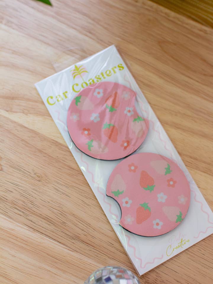 Jordgubbsblommig bilunderlägg för wholesale av Palm Creative