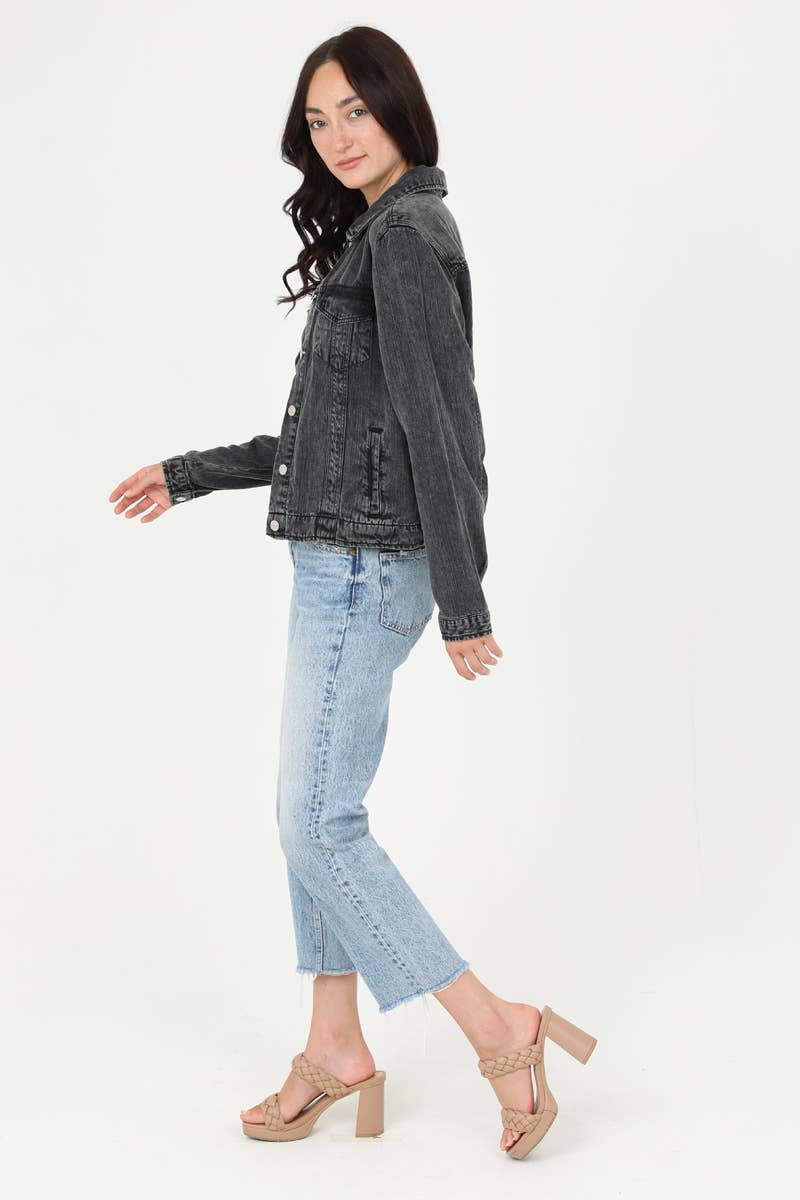 ANGIE - Vente Veste en jean – femme - VESTE EN TENCEL SJB06-ASIS ACID WASH9