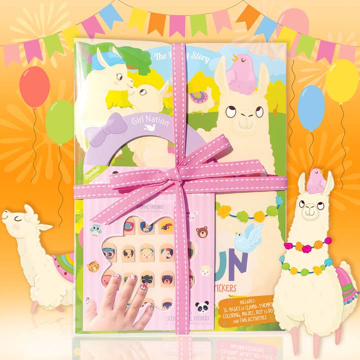 Pack de Regalo de Pegatinas de Uñas y Libro de Actividades Glama Llama para venta al por mayor de Girl Nation