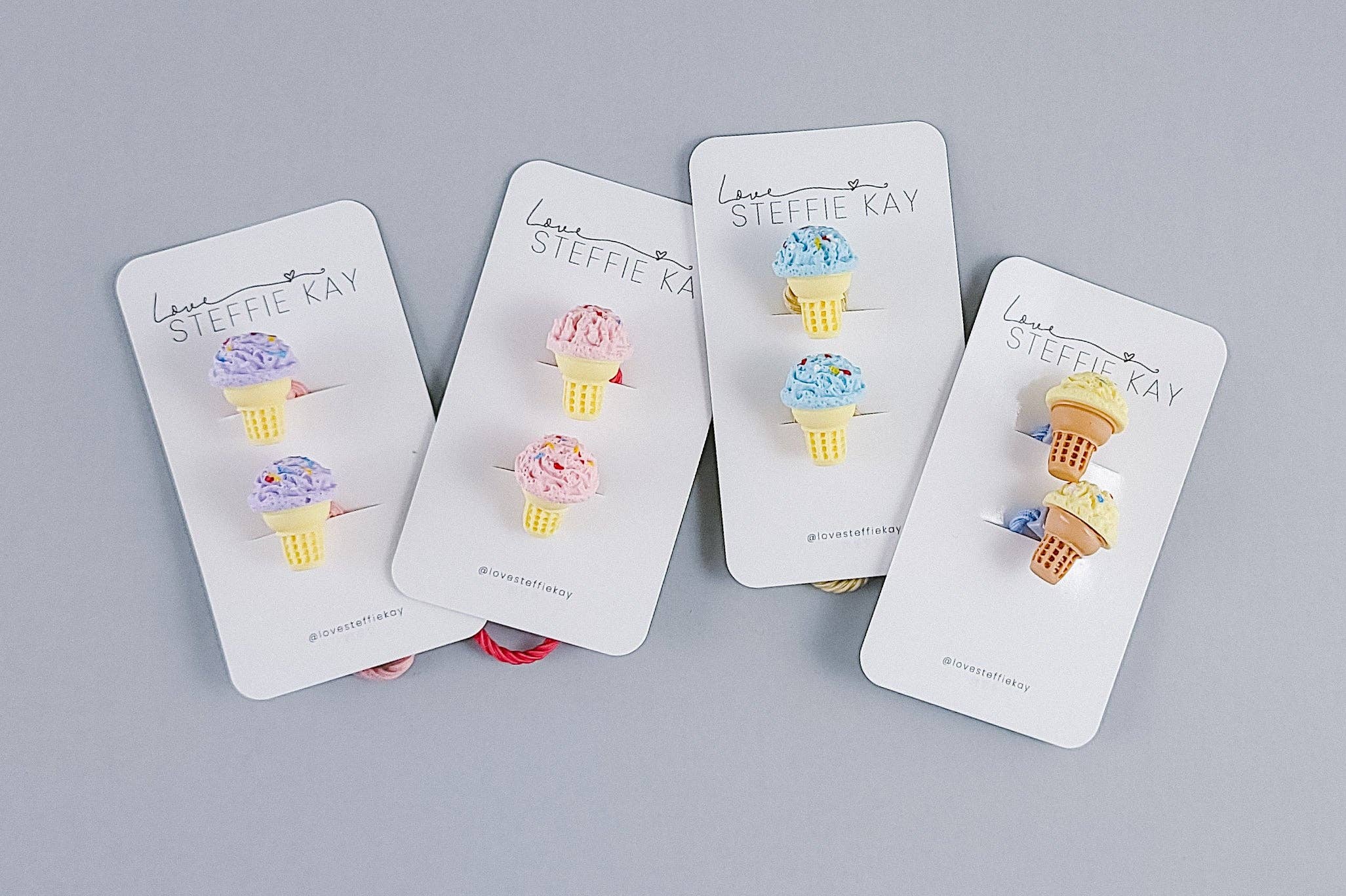 Love, Steffie Kay - Wholesale Hair Tie - 2 Pack Hair Ties | Ice Cream Cones6