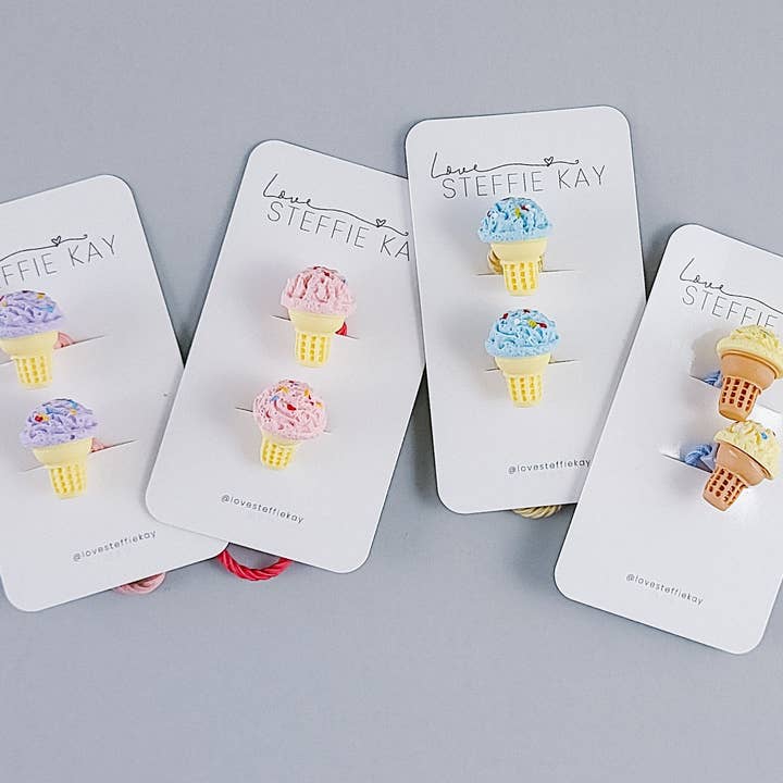 Love, Steffie Kay - Wholesale Hair Tie - 2 Pack Hair Ties | Ice Cream Cones6