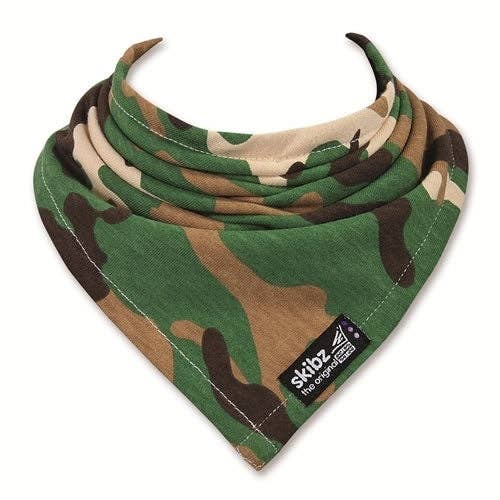 Skibz Dribble Bandana Bib - Khaki Camouflage for wholesale by Binnie Baby