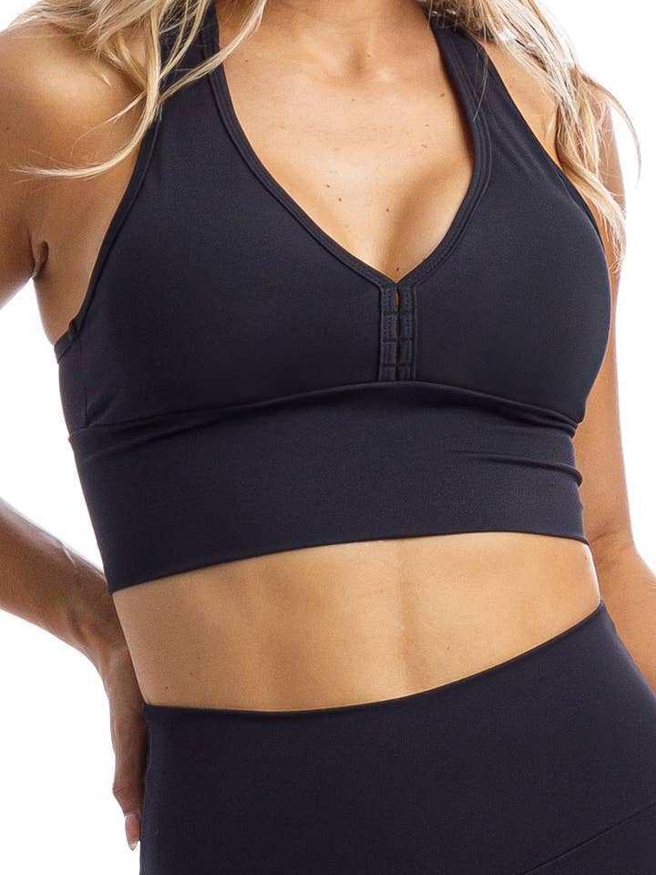 Midnight Body Luxe Racer Back Bra for wholesale by Carra Lee Active