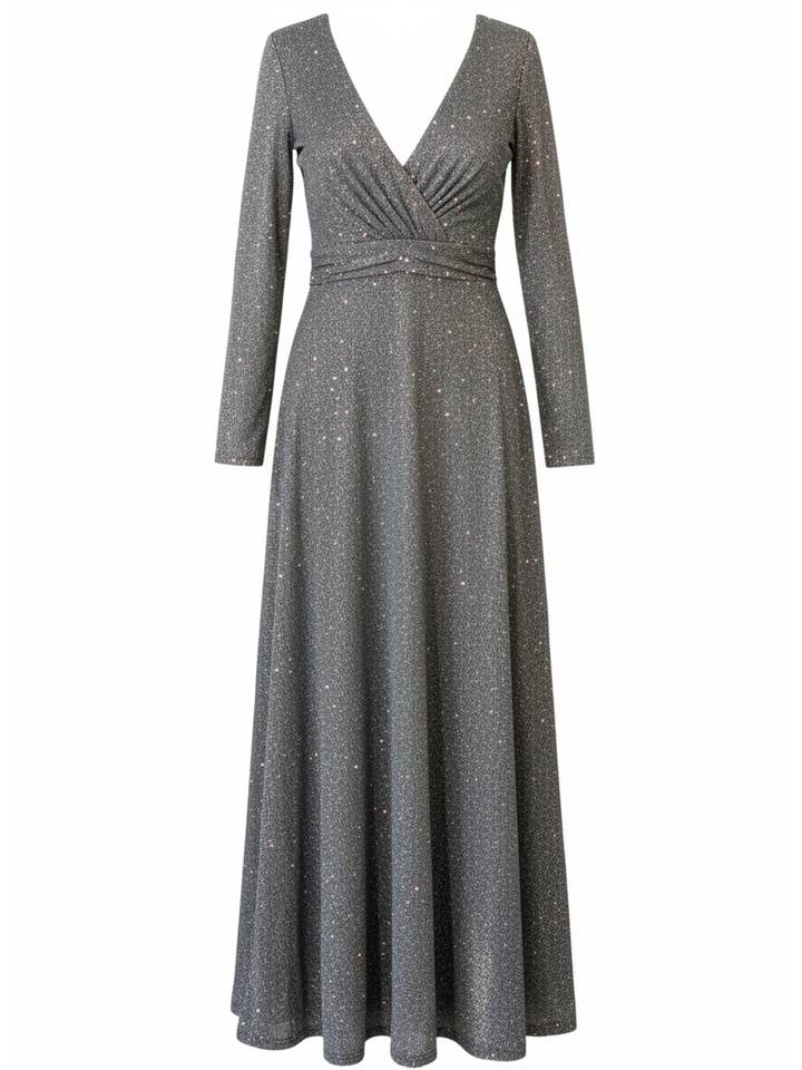 DARK GRAY LONG DRESS 8812 for wholesale on Faire1