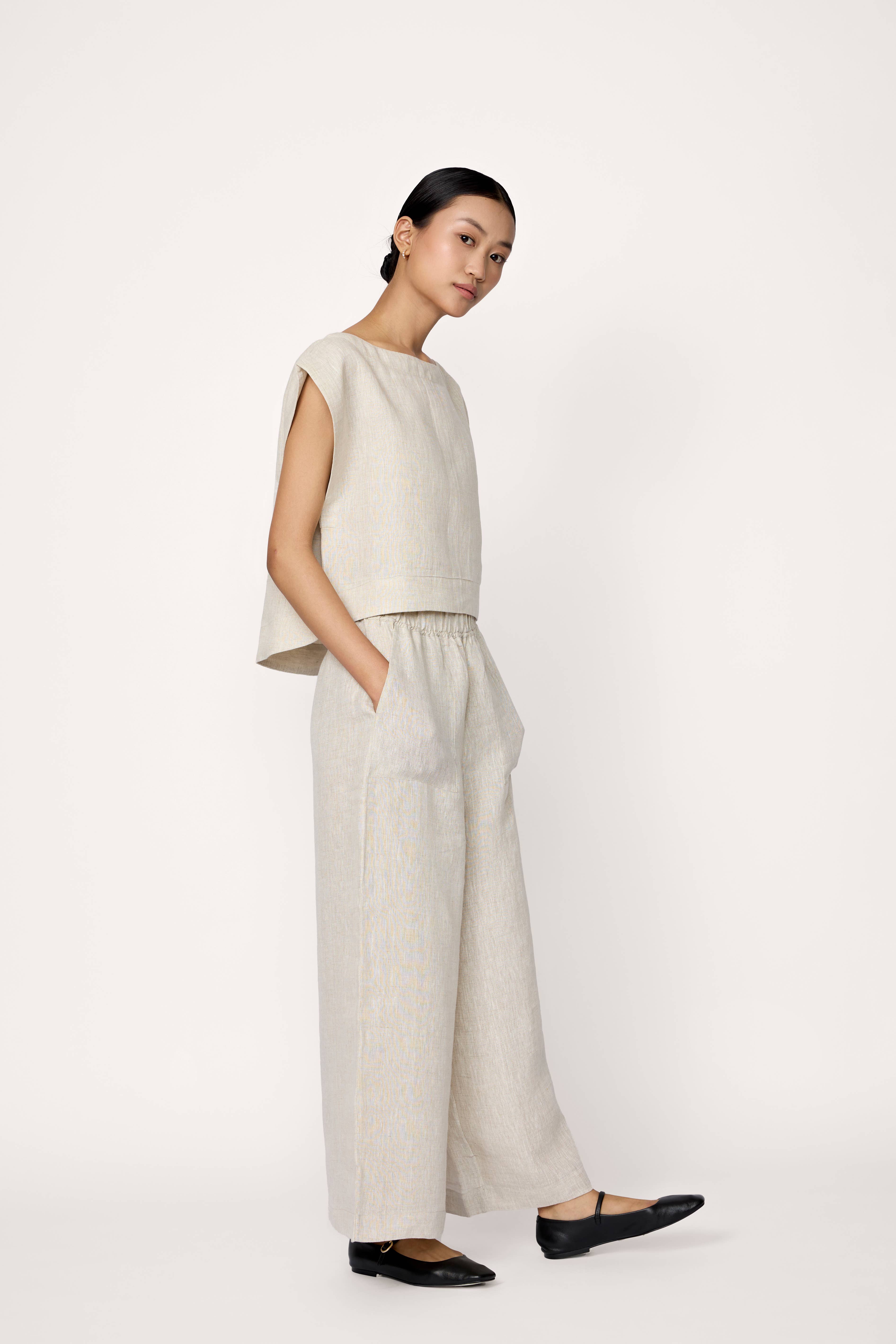 Everyday pant- Organic natural linen  for wholesale on Faire1