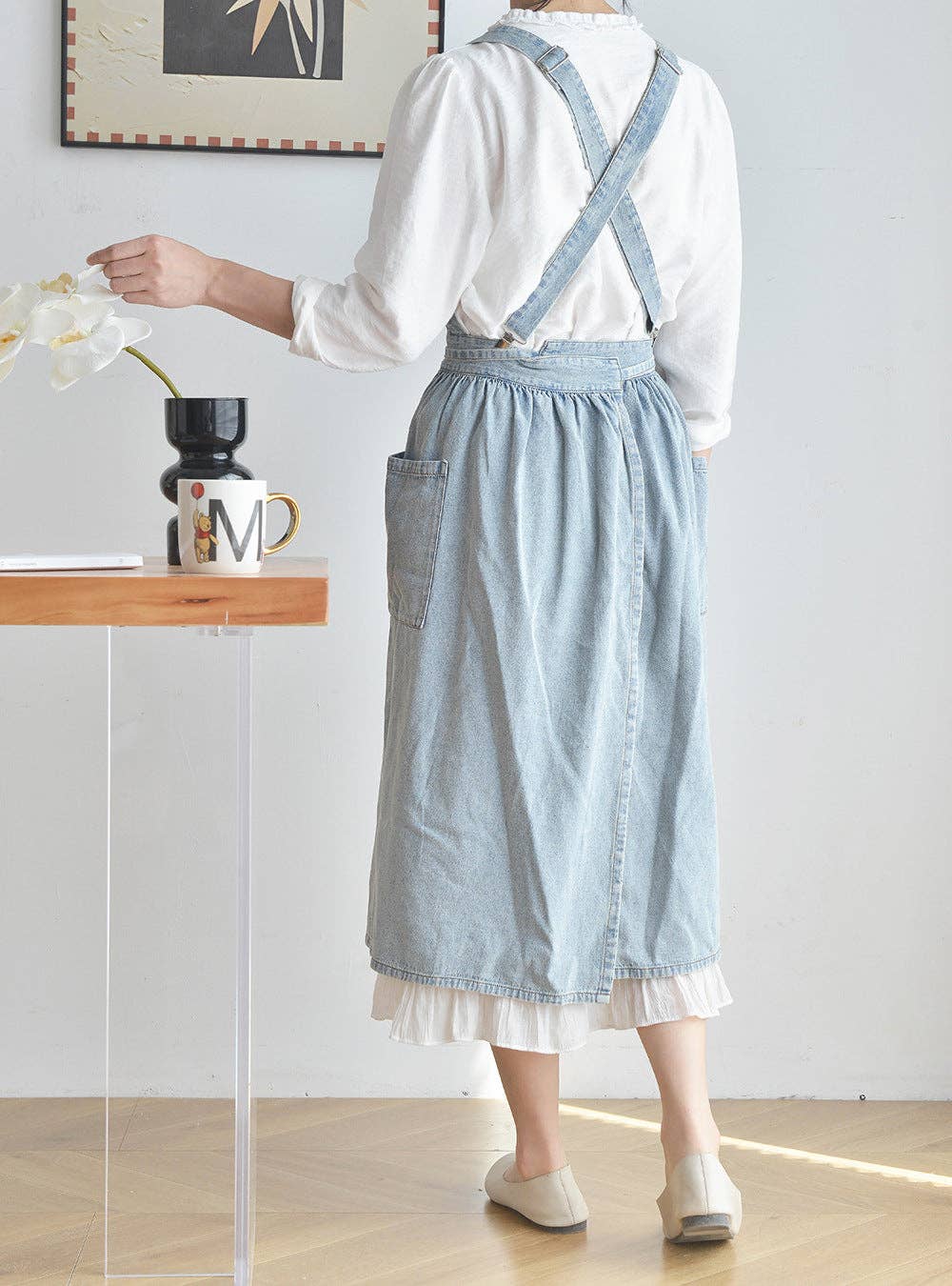 Gohobi （We cover U.S. import duties） - Wholesale Apron - Gohobi Korean Denim Cotton Apron8