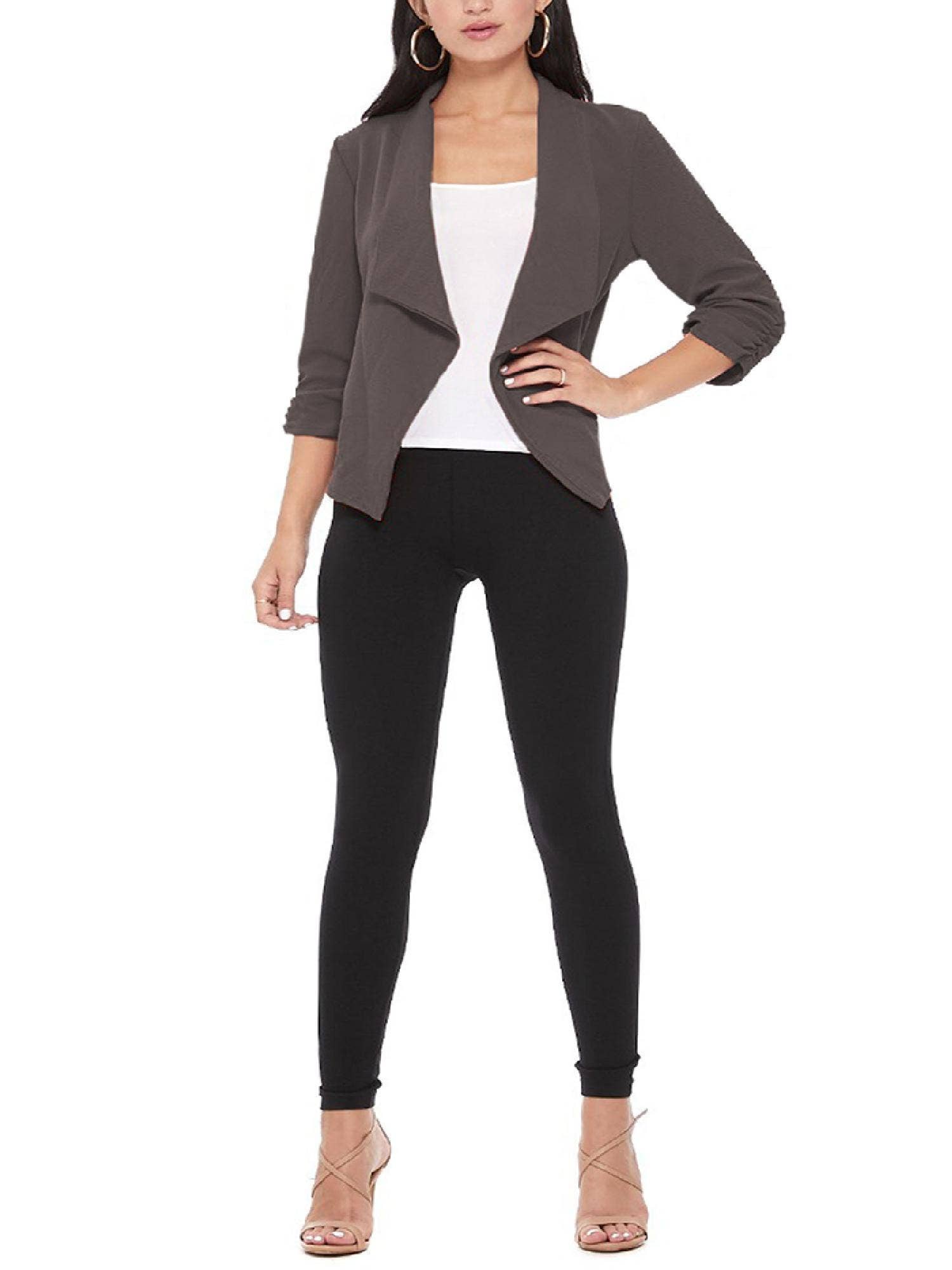 MOA COLLECTION - Wholesale Blazer - Women's - Casual Open Front Draped Solid Blazer Jacket15