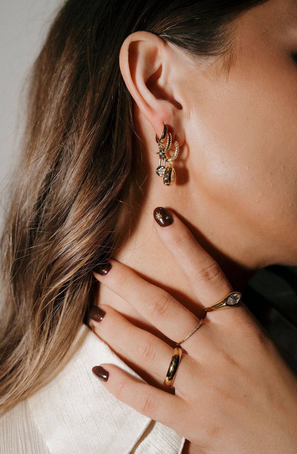 Hoft Studio - Wholesale Huggie Earrings - Whitley Drop Huggies7