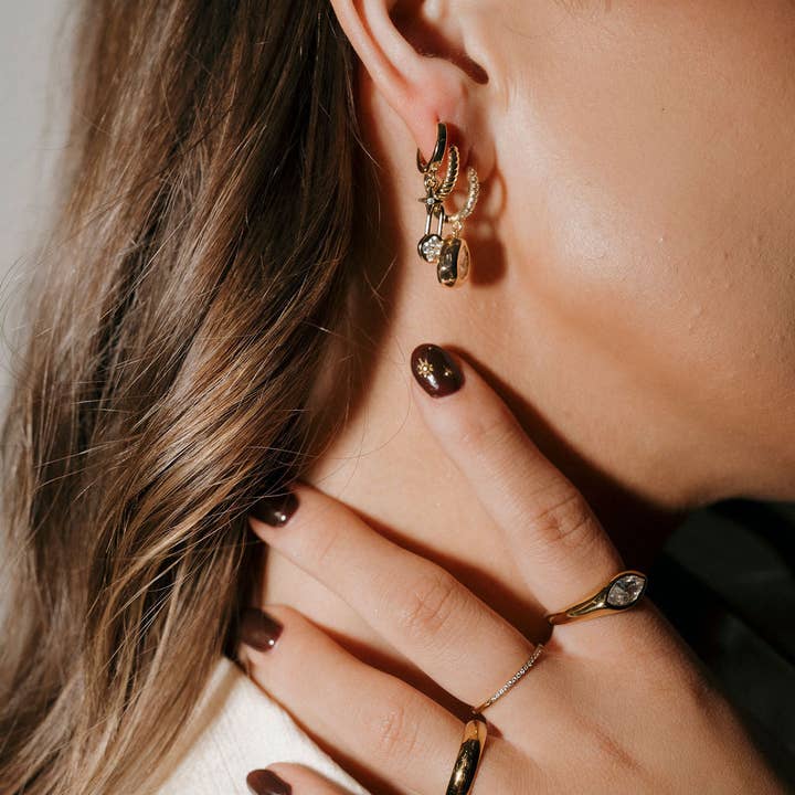 Hoft Studio - Wholesale Huggie Earrings - Whitley Drop Huggies7