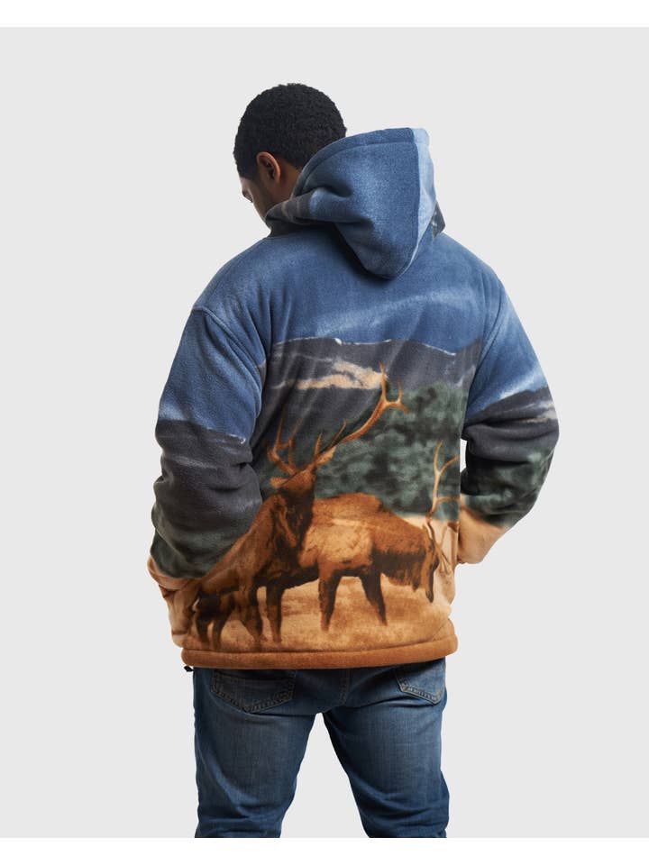 Wildkind - Wholesale Hoodie - Women's - Elk Full Zip Plush Sherpa Animal Hoodie